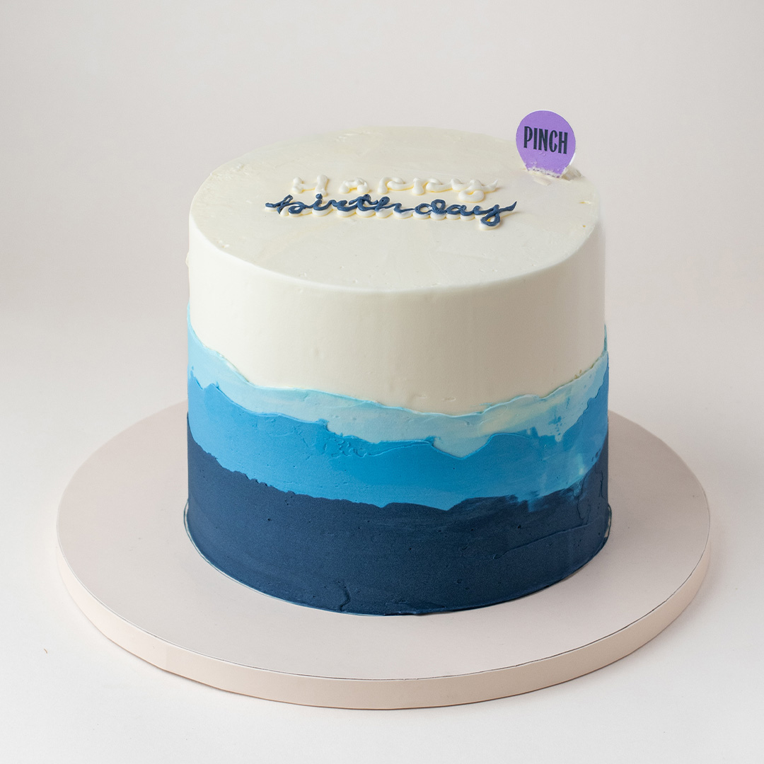 Ombre Blue Waves Cake