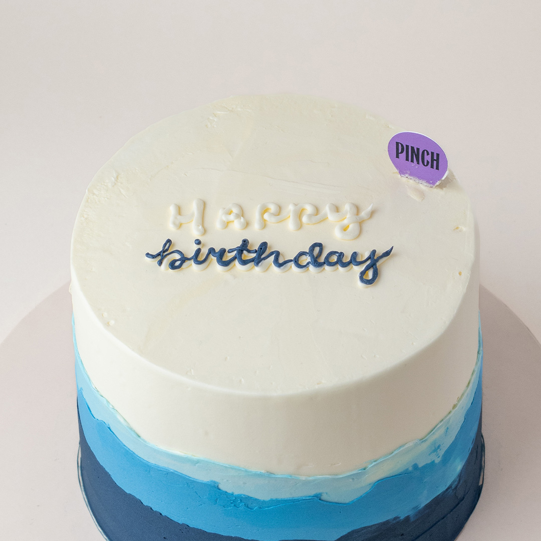 Ombre Blue Waves Cake