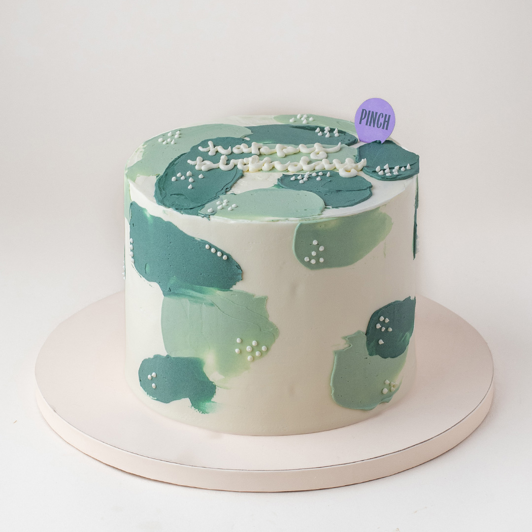 Minimalist Cake with Green Smears